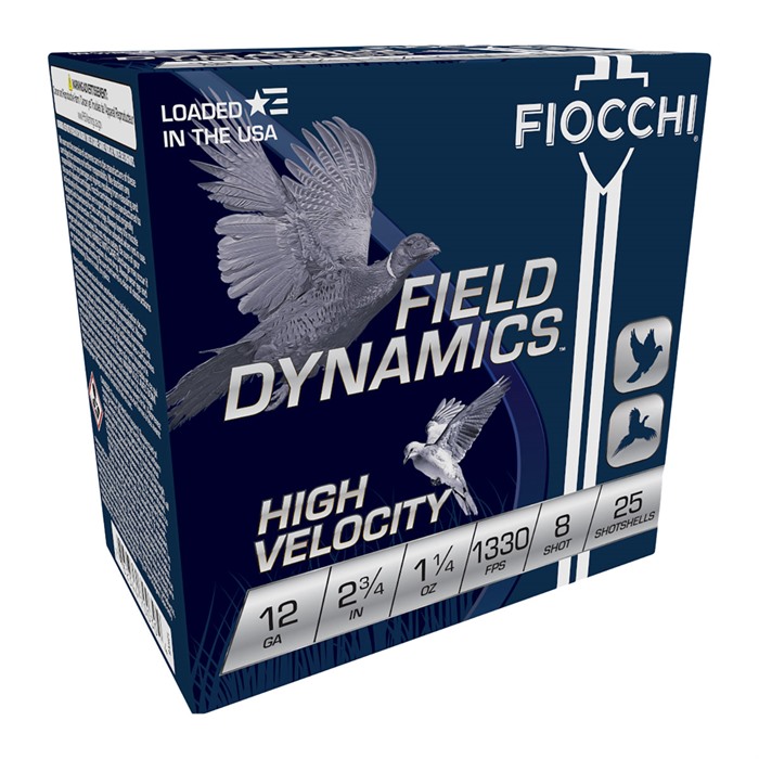 FIOCCHI AMMUNITION UPLAND GAME 12 GAUGE 2-3/4" 1-1/4OZ #8 SHOT 250/CASE