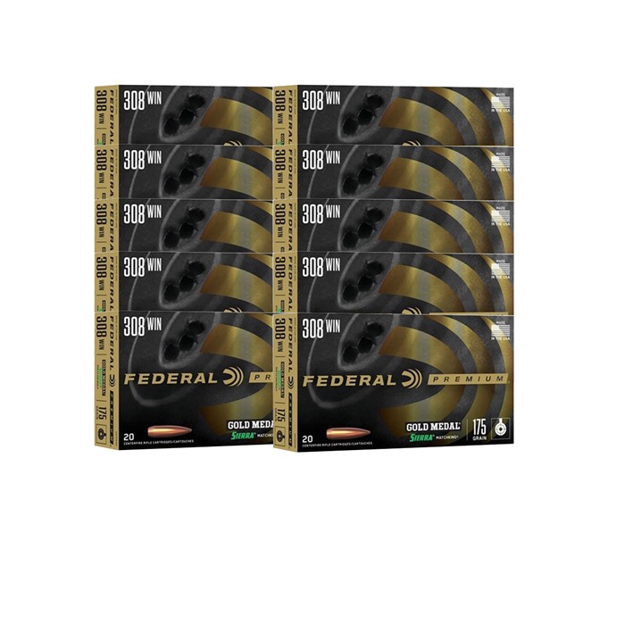 Federal 308 WINCHESTER 175GR SIERRA MATCHKING HPBT 200/CASE