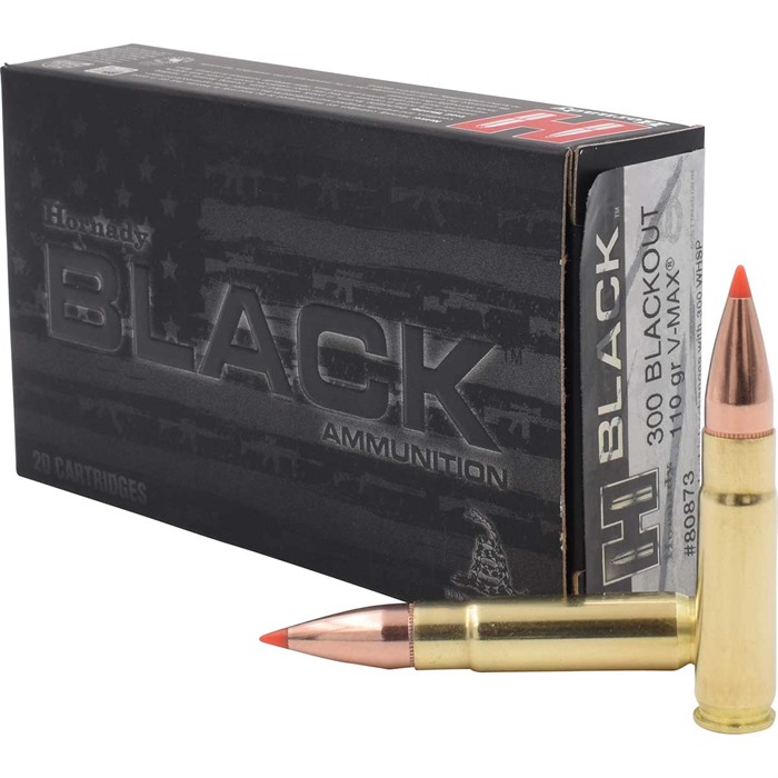 HORNADY BLACK 300 AAC BLACKOUT 110GR V-MAX POLYMER TIPPED 200 CASE