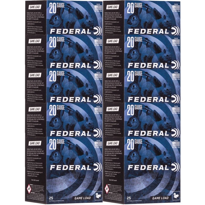 FEDERAL GAME LOAD UPLAND 20 GAUGE 2-3/4" 7/8 OZ #7.5 SHOT 250/CASE