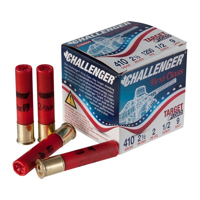 Challenger CTA4109 .410 Bore 2-1/2" 1/2 oz #9 Shot Ammo 250/Case