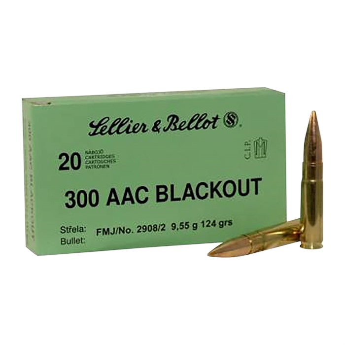 SELLIER & BELLOT TACTICAL 300 AAC BLACKOUT 124GR FULL METAL JACKET 1000/CASE