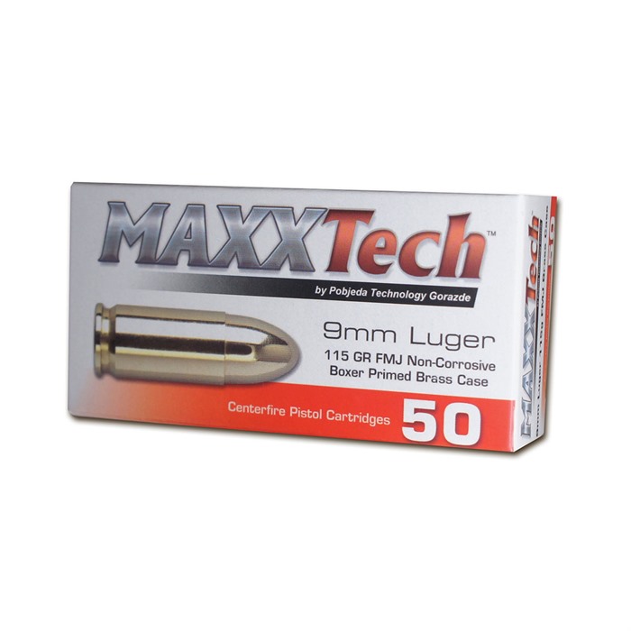 MAXX TECH 9MM LUGER 115GR FMJ 50/BOX