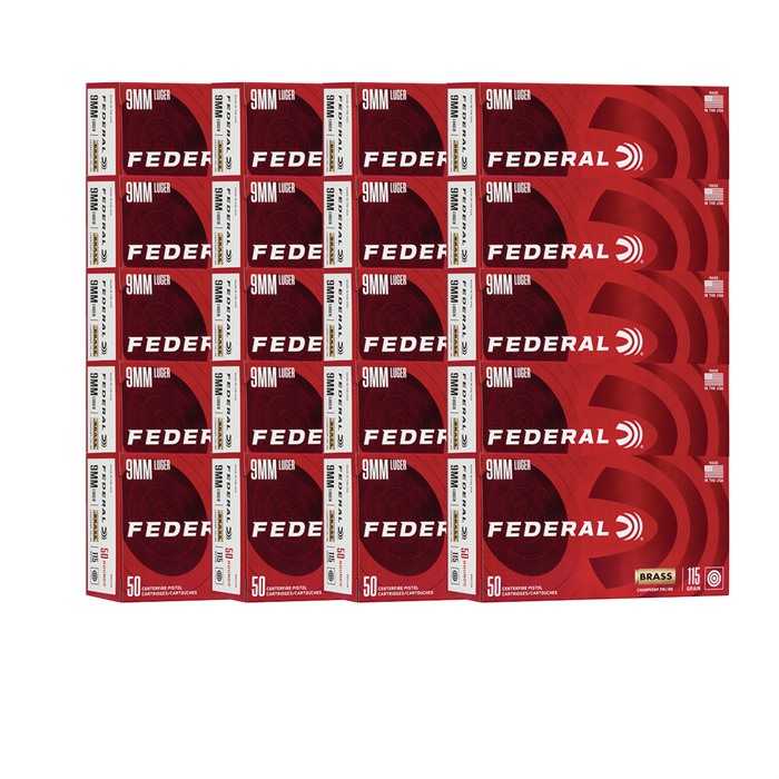 FEDERAL 9MM LUGER 115GR FULL METAL JACKET 1000/CASE