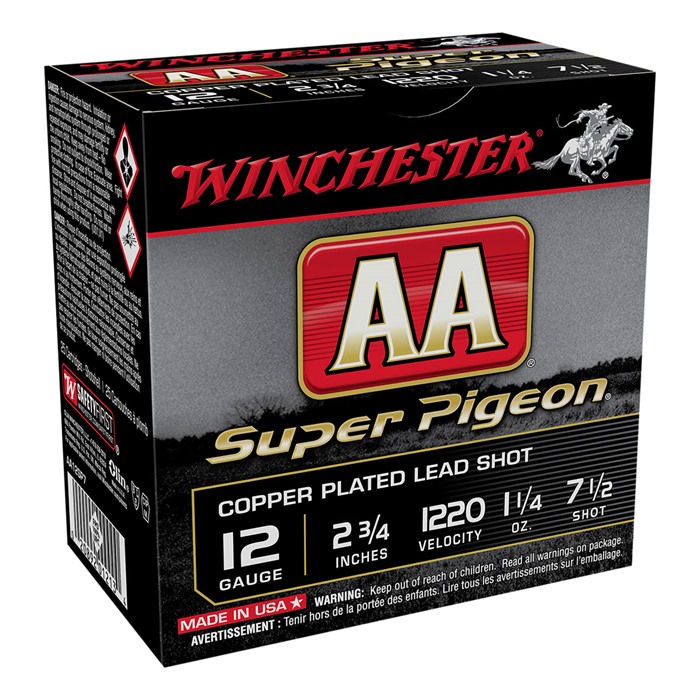 WINCHESTER AA 12 GAUGE 2-3/4" 1-1/4OZ # 7.5 SHOT 250/CASE