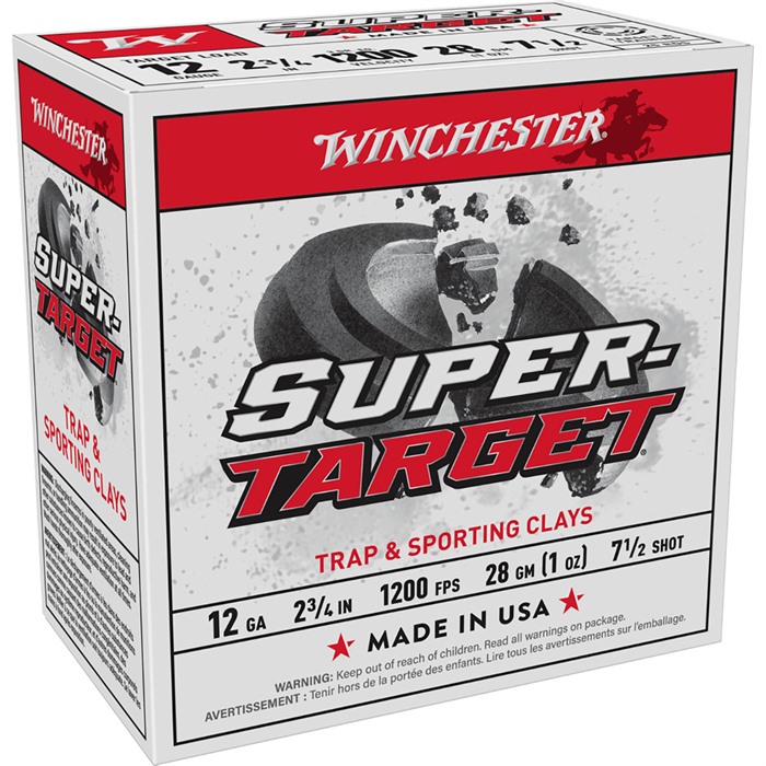 Winchester SUPER TARGET 12 GAUGE 2-3/4" 1OZ #7.5 SHOT 250/CASE