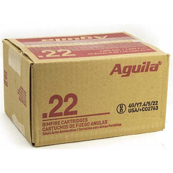 AGUILA 22 LONG RIFLE 40GR COPPER PLATED SOLID POINT 2000/CASE