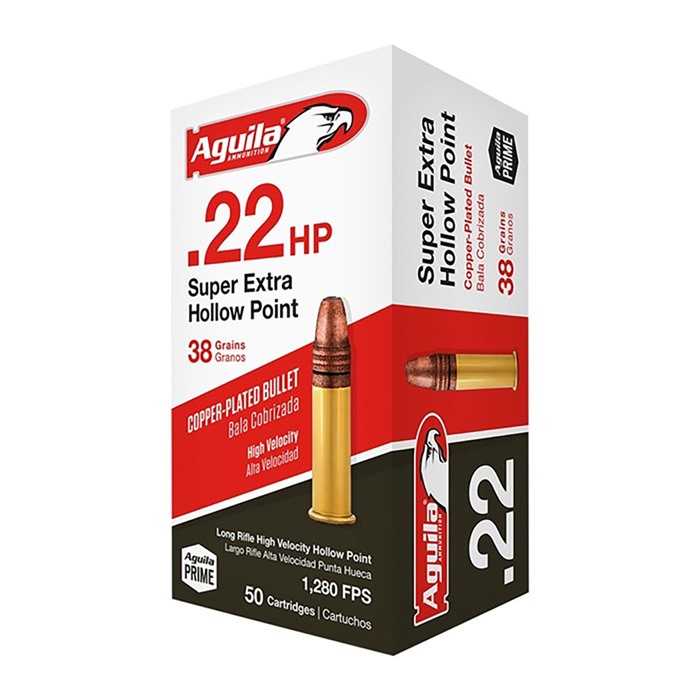 AGUILA 22 LONG RIFLE 38GR COPPER PLATED HOLLOW POINT 2000/CASE