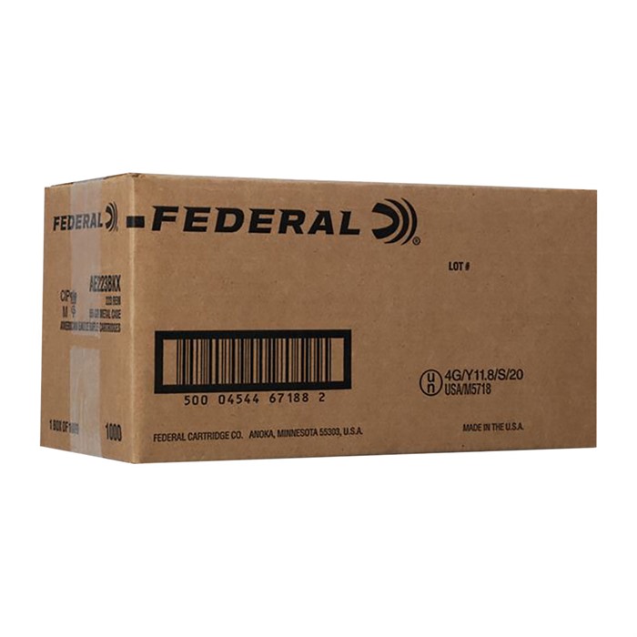Federal American Eagle .223 Remington 55gr FMJBT 1000 Rounds - Accurate, Reliable, High-Volume Shooting Ammo