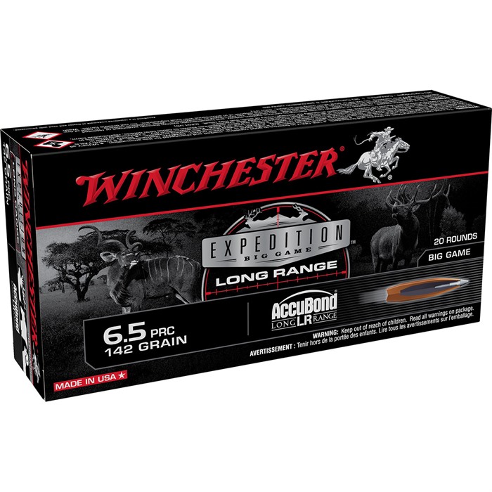 Winchester Ammo Expedition Big Game Long Range 6.5 PRC 142 gr 3020 fps Nosler AccuBond Long-Range 20 Bx/10 Cs - Winchester - NOSLER ACCUBOND LONG-RANGE