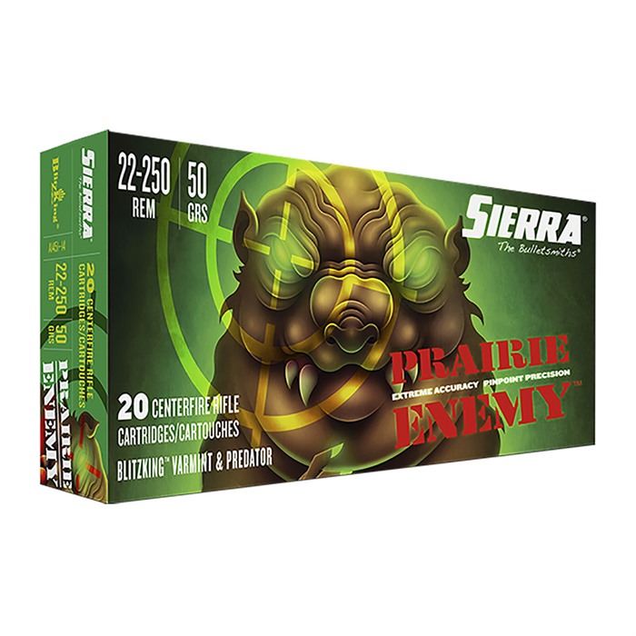 Sierra A1451-14 Prairie Enemy 22-250 Rem 50GR BlitzKing 20RD Ammo