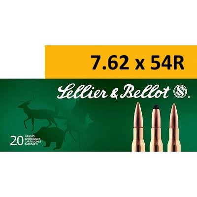 Sellier & Bellot SB76254RD 7.62x54R 174gr HPBT Ammo 20/Box