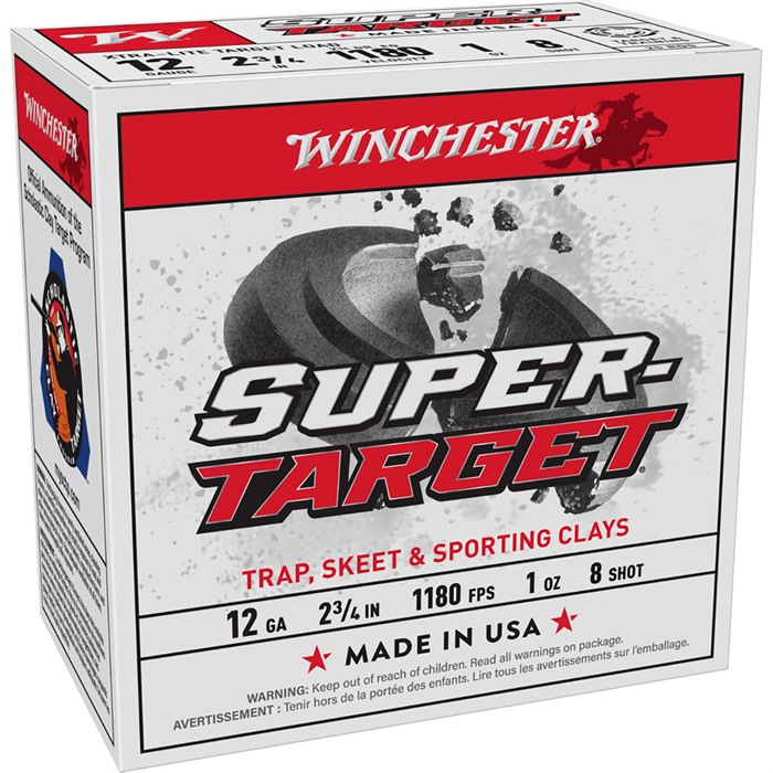 WINCHESTER SUPER TARGET 12 GAUGE 2-3/4" 1OZ #8 SHOT 250/CASE