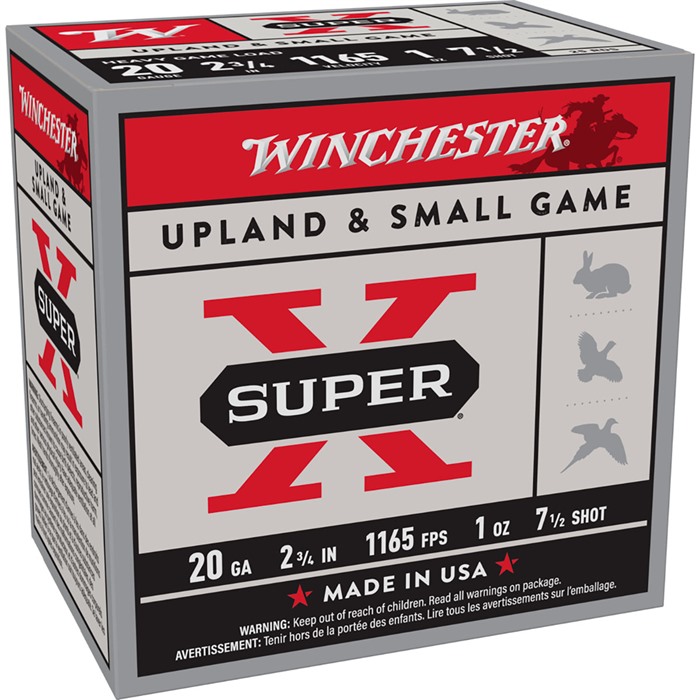 WINCHESTER SUPER-X 20 GAUGE 2-3/4" 1OZ #7.5 SHOT 250/CASE