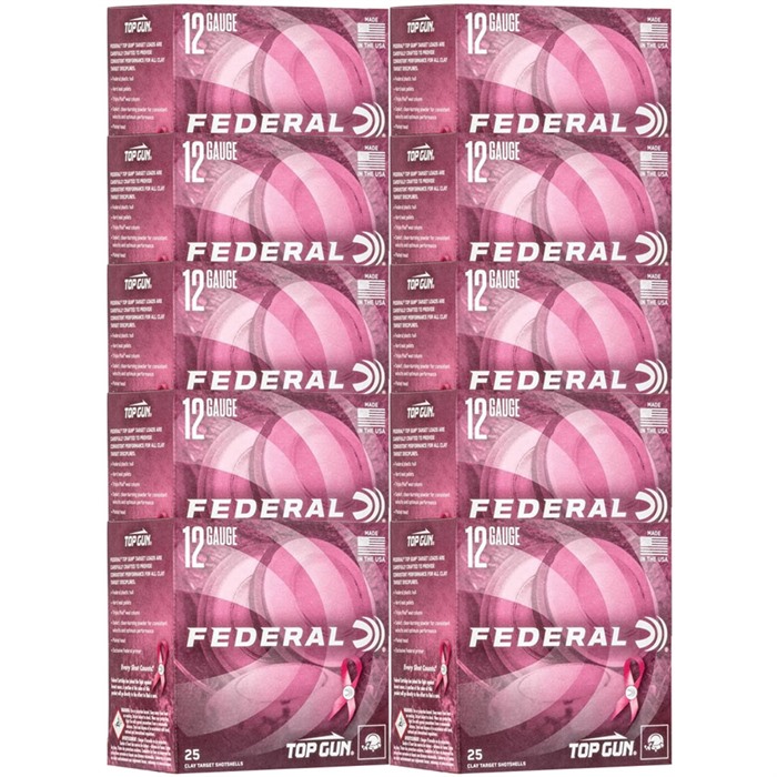 FEDERAL TOP GUN PINK HULL 12 GAUGE 2-3/4" 1-1/8OZ #8 SHOT 250/CASE