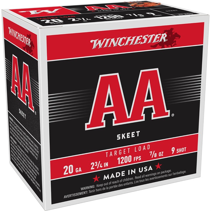 WINCHESTER AA 20 GAUGE 2-3/4" 7/8OZ #9 SHOT 250/CASE