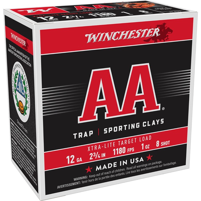 WINCHESTER AA XTRA-LITE 12 GAUGE 2-3/4" 1 OZ #8 SHOT 250/CASE