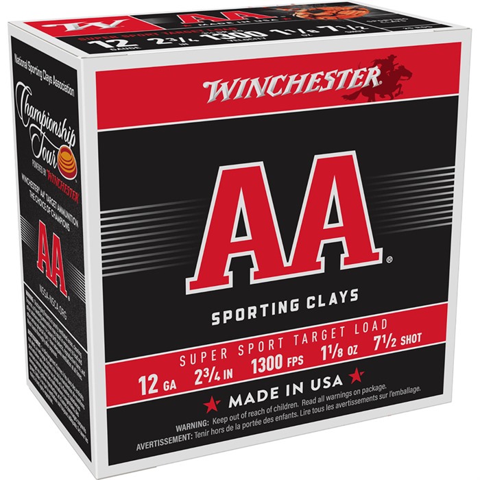 WINCHESTER AA 12 GAUGE 2-3/4" 1-1/8OZ #7.5 SHOT 250/CASE