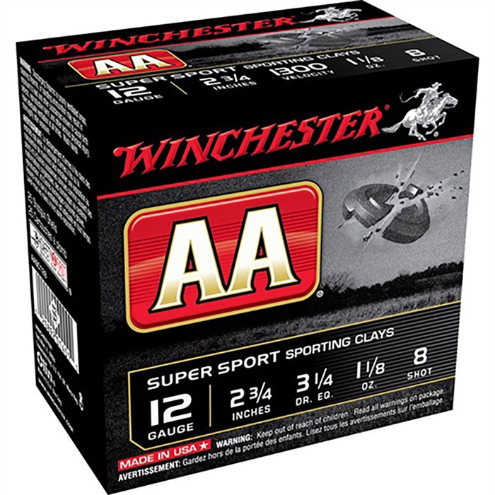 WINCHESTER AA 12 GAUGE 2-3/4" 1-1/8OZ #8 SHOT 250/CASE