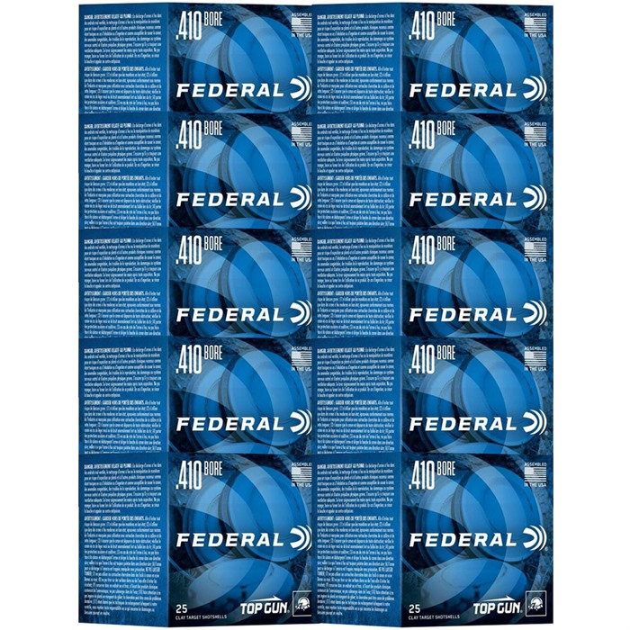 FEDERAL TOP GUN 410 BORE 2-1/2" 1/2OZ #8 SHOT 250/CASE