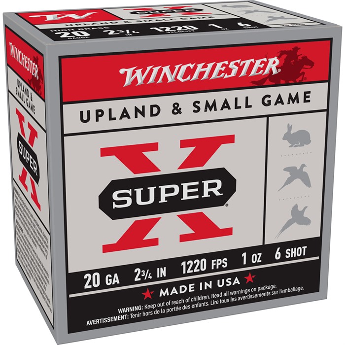 WINCHESTER SUPER-X 20 GAUGE 2-3/4" 1OZ #6 SHOT 250/CASE