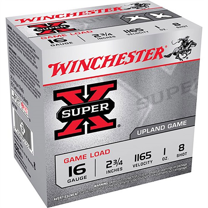 WINCHESTER SUPER-X 16 GAUGE 2-3/4" 1OZ #8 SHOT 250/CASE