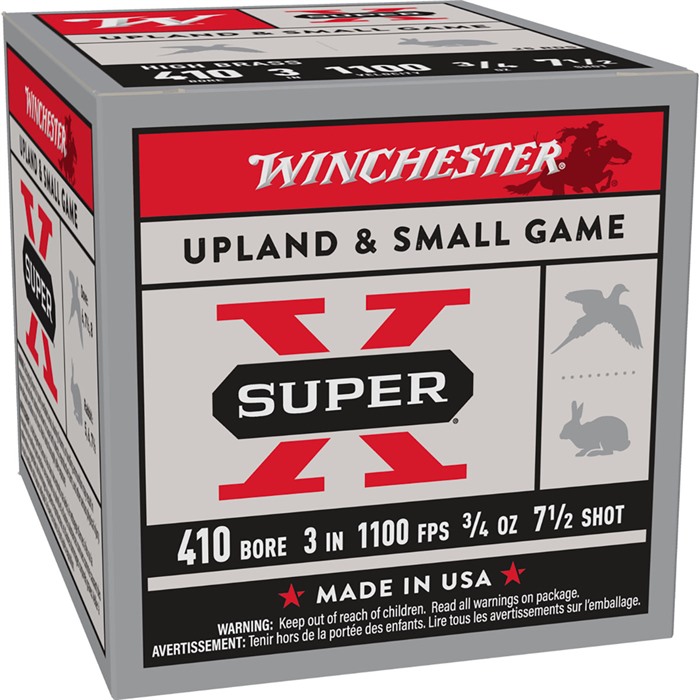 Winchester SUPER-X 410 BORE 3" 3/4OZ #7.5 SHOT 250/CASE