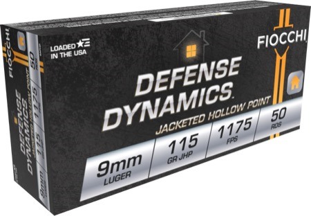 Fiocchi AMMUNITION 9MM LUGER 115GR JACKETED HOLLOW POINT 50/BOX