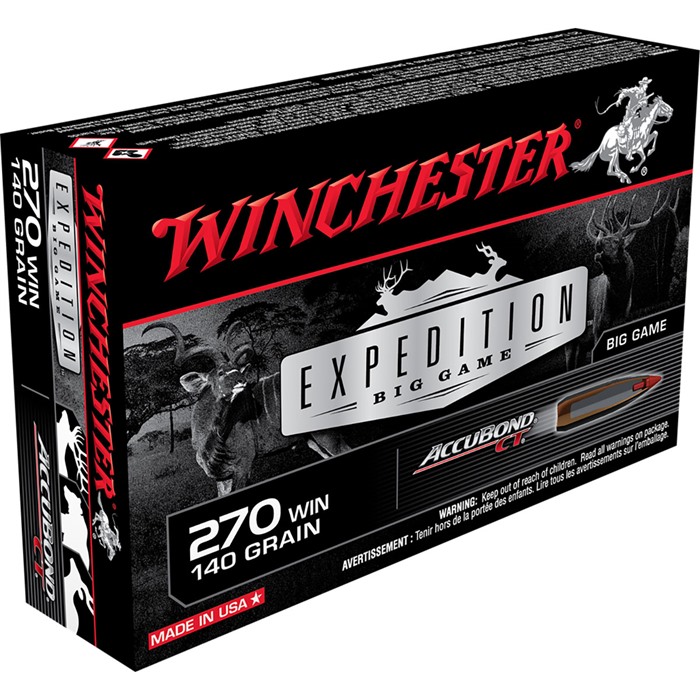 Winchester Ammo S270CT Expedition Big Game 270 Win 140 gr AccuBond CT 20 Per Box
