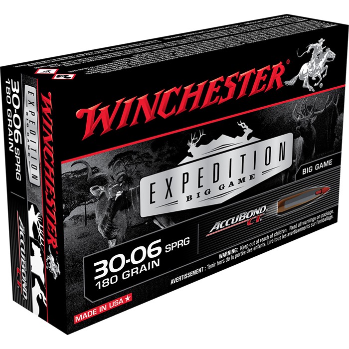 Winchester Ammo S3006CT Expedition Big Game 30-06 Springfield 180 gr AccuBond CT 20 Per Box/ 10 Cs