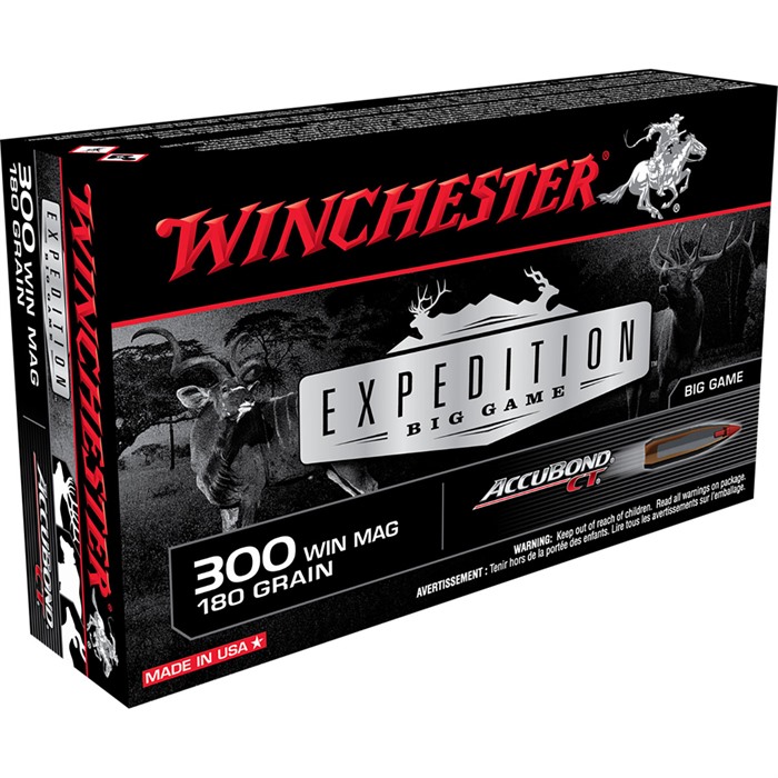 Winchester Ammo Expedition Big Game 300 Win Mag 180 gr AccuBond CT 20 Per Box/ 10 Cs