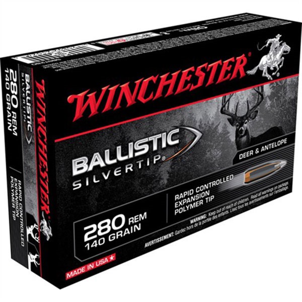 Winchester Ammo SBST280 Ballistic Silvertip 280 Rem 140 gr Polymer Tip 20 Per Box/ 10 Cs