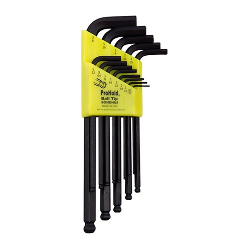Bondhus 74937 ProHold Tip Ball End L-Wrenches Inch Set