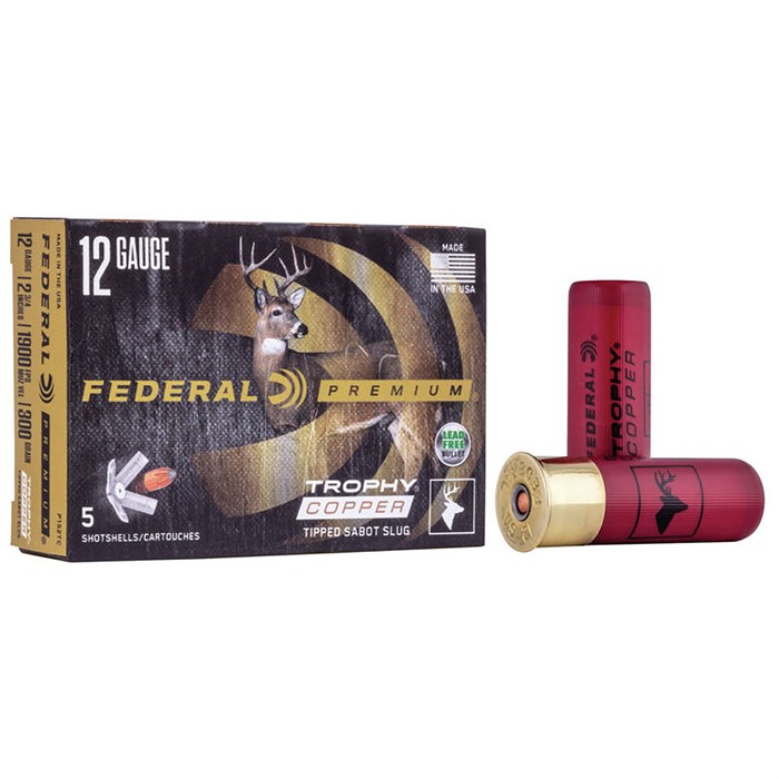 Federal P152TC Premium Vital-Shok Trophy Copper 12 Gauge 2.75" 2/3 oz/300 gr 1900 fps Sabot Slug Shot 5 Bx/50 Cs