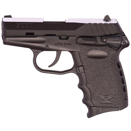 SCCY CPX-1 9mm Polymer Pistol, 101-Round Capacity, 3.1" Barrel, Adjustable Sights