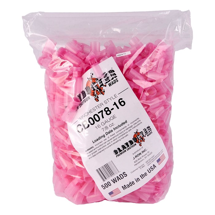 Claybuster CB0078-16 16GA 7/8oz Pink Wads 500/Bag