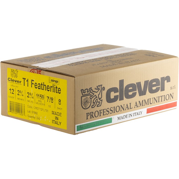 12 Ga Lead-8 oz 2-3/4" 250 Rds Clever Shotgun Ammo - CLEVER - 12 GAUGE