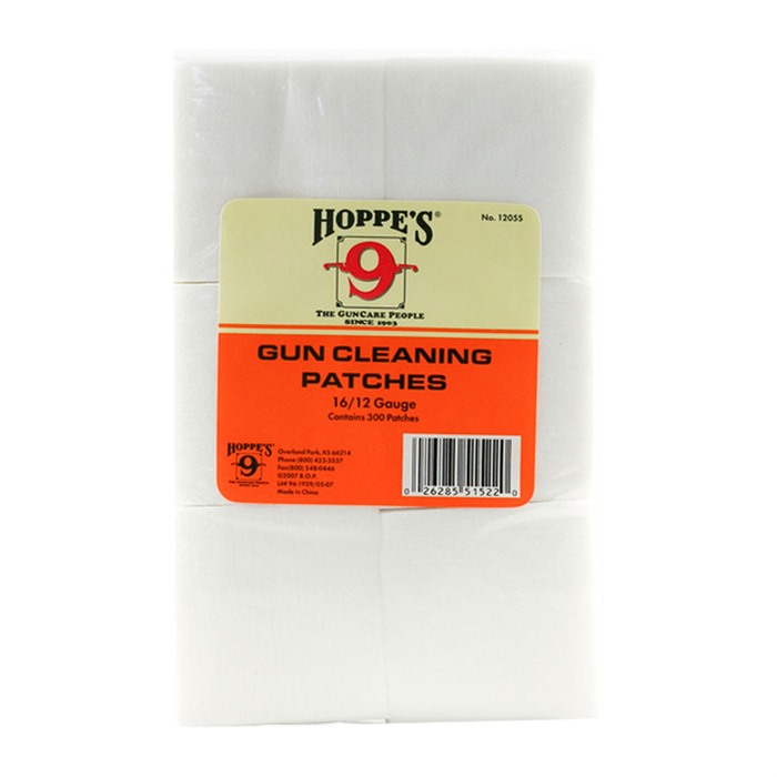 Hoppe's 12/16 Gauge Cleaning Patches 300 Count - Hoppe's