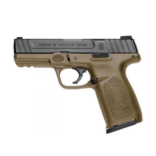 Smith & Wesson 11999 SD 40 S&W Stainless Steel 4" Barrel 14+1, Flat Dark Earth Polymer Frame With Picatinny Acc. Rail, Armornite Stainless Steel Slide, Textured Polymer Grip, No Manual Safety