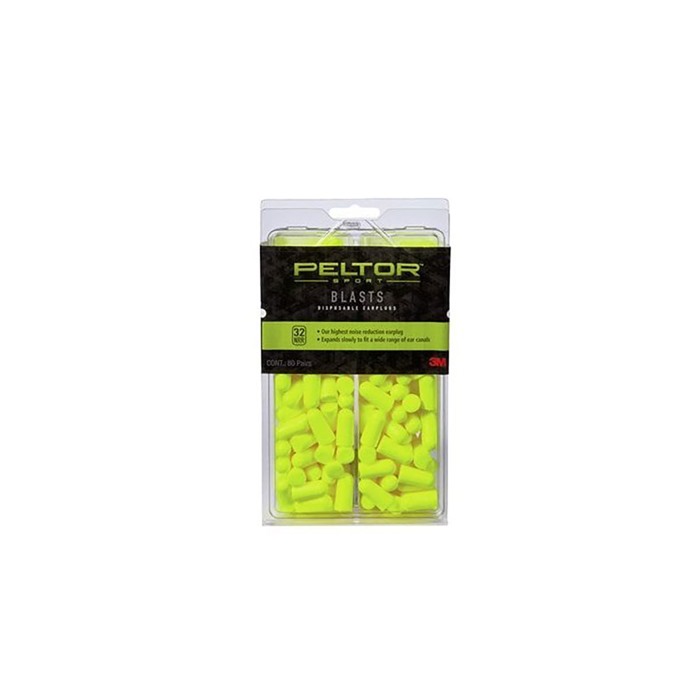 3M COMPANY PELTOR SPORT BLASTS DISPOSABLE EARPLUGS 80 PR/PK NEON YEL