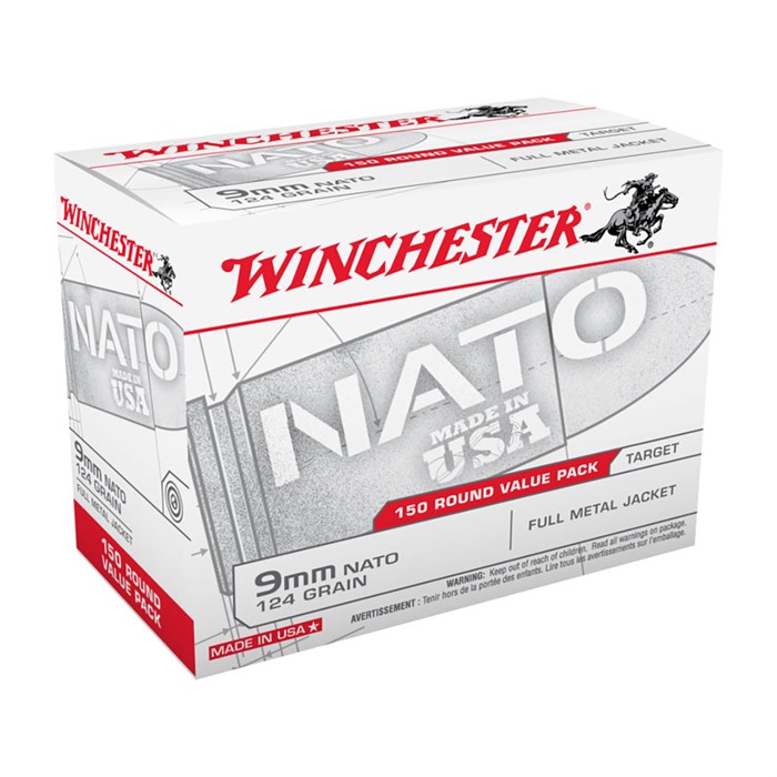 WINCHESTER 9MM NATO 124GR FMJ 150RD VA