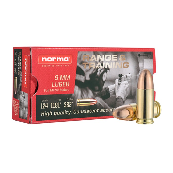 Norma 620340050 9mm Luger 124gr Full Metal Jacket 50/Box