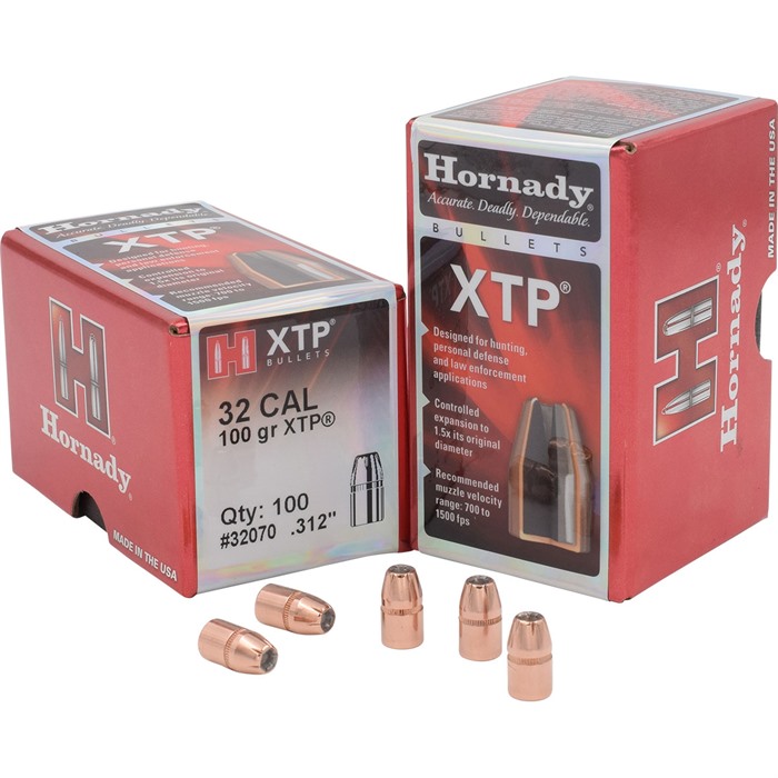 HORNADY XTP .32 CALIBER (0.312'') 100GR JACKETED HOLLOW POINT 100/BOX-img-0