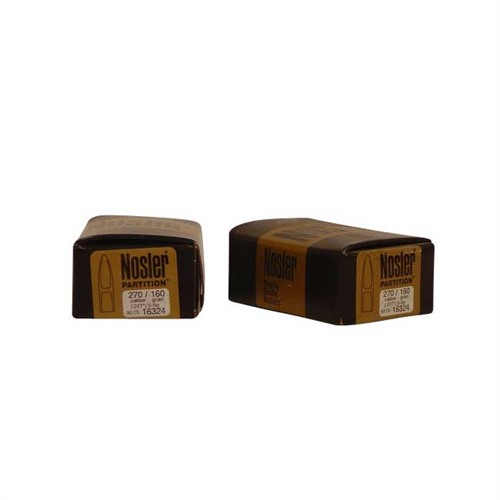 Nosler 16324 Partition Bullets, .270 Caliber, 160gr, Spitzer Point, Lead-Alloy Dual-Core, 50 Pack - Nosler - 270 CALIBER