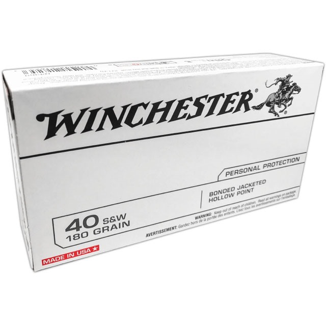 Winchester Q4369 40 S&W 180gr Bonded Jacket HP Ammo - Best Value