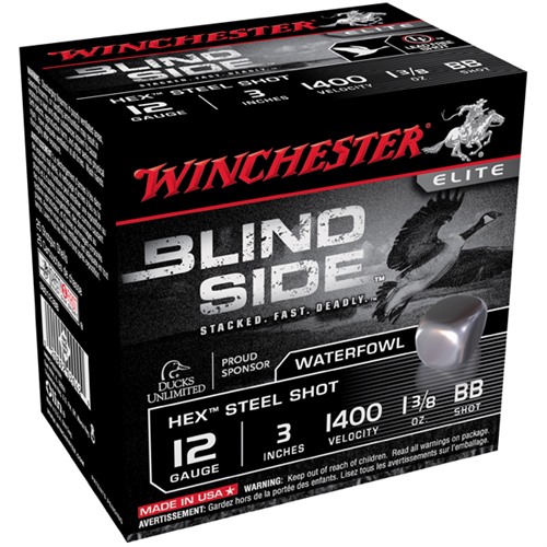 Winchester Blind Side Magnum Hex Shot 12 ga. 3" 1 3/8 oz. BB Shot - 1400 FPS