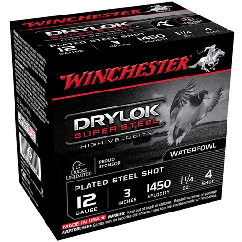 Winchester Ammo SSH1234 DryLock Super High Velocity 12 Gauge 3" 1 1/4 oz 1450 fps 4 Shot 25 Bx/10 Cs