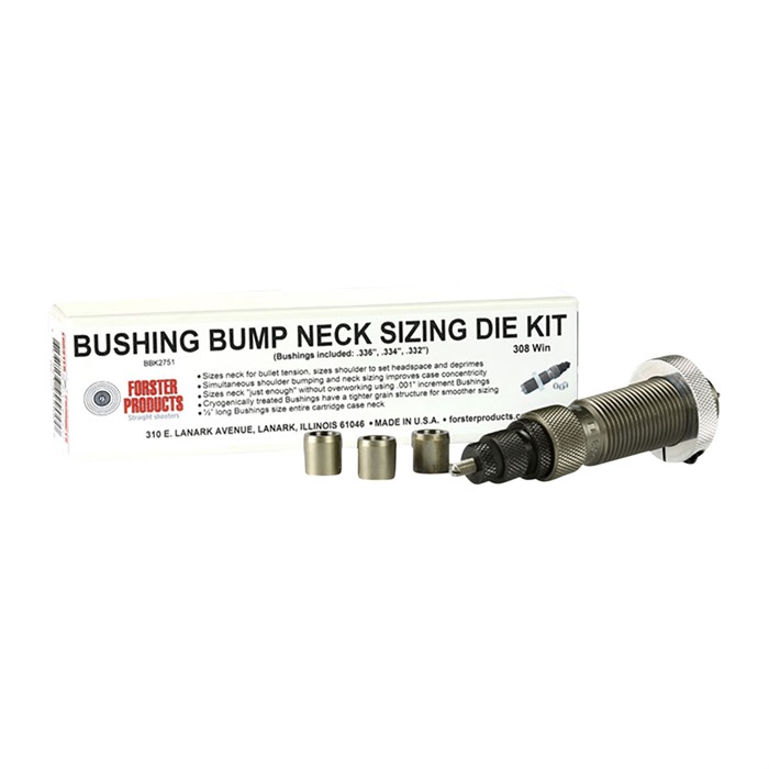 Forster BBK2331 Bushing Bump Kit - 6 Creedmoor Neck Sizing Die with .270, .272, .274 Bushings