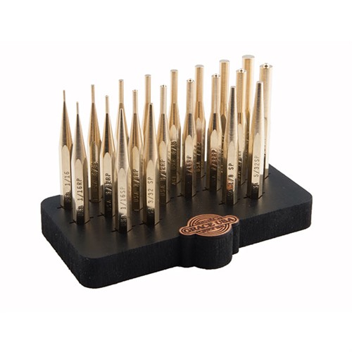 GRACE USA BP-20S-BB 20-Piece Brass Punch Set with Bench Block