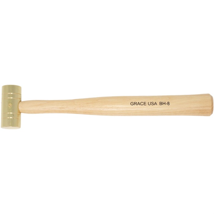 Grace USA GRBH8 8 oz Brass Hammer with Hickory Handle